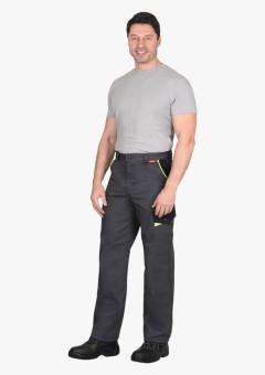 Брюки СИРИУС-ХОВАРД т. серый с черным, лимонная отделка