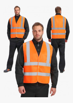 Жилет сигнальный ProfLineBase СОП-4 (тк.Полиэфир,100), оранжевый