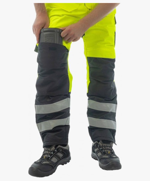 Полукомбинезон сигнальный зимний Brodeks KW 406, цвет жёлтый, чёрный