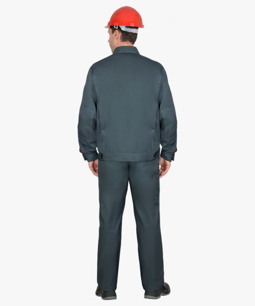 Костюм мужской СИРИУС-ФАВОРИТ-РОСС куртка, п/к, тёмно-серый со светло-серым