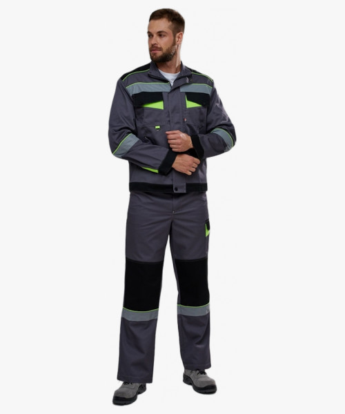 Костюм Ховард-2 IMP (тк.Смесовая,240) п/к, т.серый/черный/лимонный