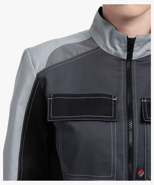 Костюм женский Вектрон-1 У. (тк.Смесовая,240) брюки, т.серый/св.серый/черный