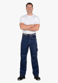 Брюки СИРИУС-ПРЕСТИЖ мужские летние синие, кант СВМ