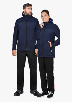 Куртка флисовая СИРИУС-ТЕХНО синяя (флис дублированный)