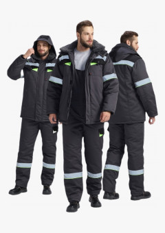 Костюм зимний Ховард (тк.Смесовая,240) п/к, т.серый/черный/лимонный