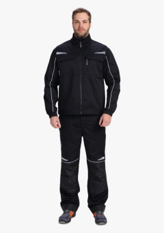 Костюм мужской летний ProfLineSpecialist-2 (тк.Смесовая,240) полукомбинезон, черный