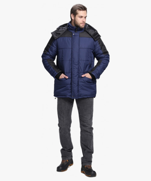 Куртка зимняя Европа (Дюспо), темно-синий/черный