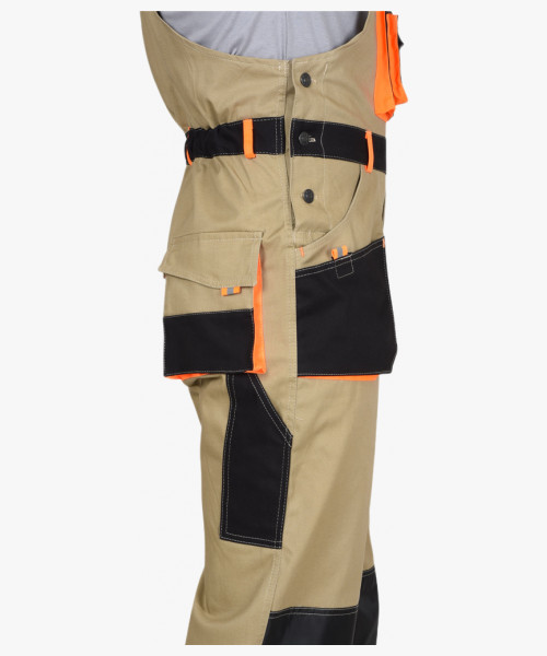 Костюм СИРИУС-МАНХЕТТЕН куртка, п/к песочный с оранж. и черным тк. мех. стрейч пл. 250г/кв.м