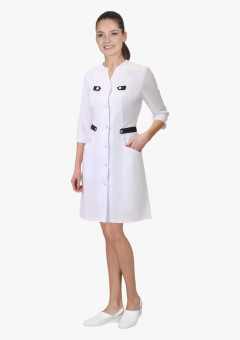 Халат СИРИУС-БРАЙТЛИ женский белый с синим