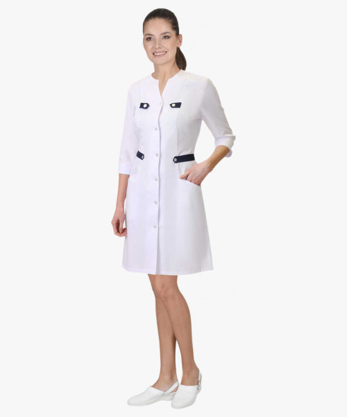 Халат СИРИУС-БРАЙТЛИ женский белый с синим