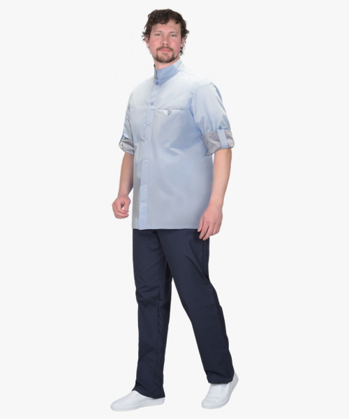 Блуза СИРИУС-ВЕНЕЦИЯ мужская голубая