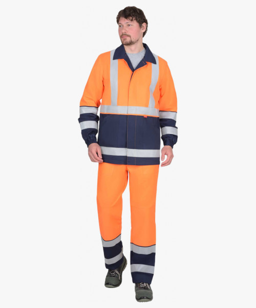 Костюм СИРИУС-ТЕРМИНАЛ-3-РОСС куртка, брюки оранжевая с темно-синим