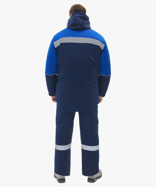 Костюм зимний Сибер-Премиум СОП IMP (тк.Смесовая,240) п/к, т.синий/васильковый