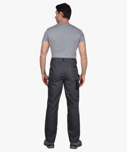 Костюм СИРИУС-ФАВОРИТ-МЕГА мужской летний, куртка и брюки, серый с черным, СОП