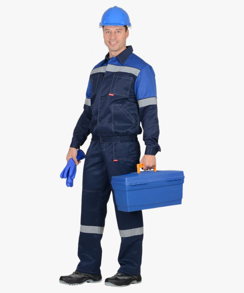 Костюм СИРИУС-ЛЕГИОНЕР куртка, п/к т.синий с васильковым СОП 50 мм