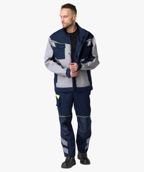 Куртка укороченная мужская PROFLINE SPECIALIST (тк.Смесовая,240), т.синий/серый