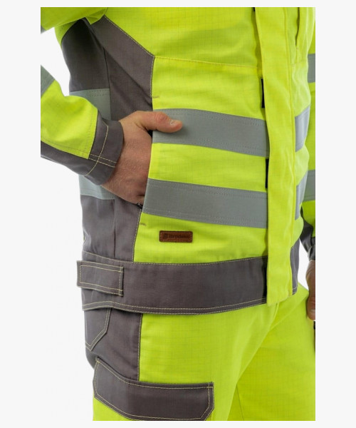 Куртка мультизащитная Brodeks MS28-61, цвет жёлтый, серый