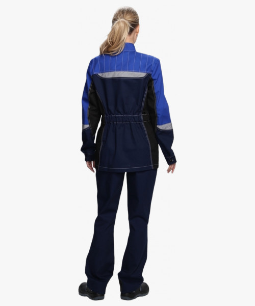 Костюм женский Вектрон-1 (тк.Смесовая,240) брюки, т.синий/васильковый/черный