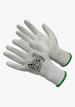 Astra Pu-W Перчатки из полиэстера белого цвета с полиуретановым покрытием