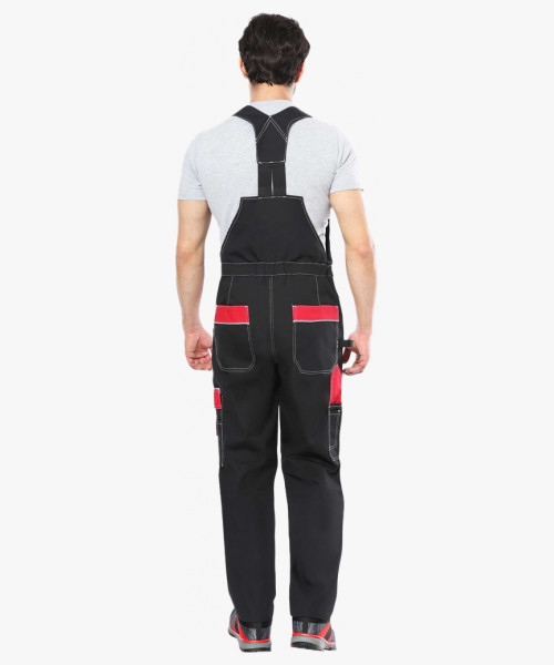 Полукомбинезон СИРИУС-АГАТ черный с красным пл. 260 г/кв.м. ВО отделка