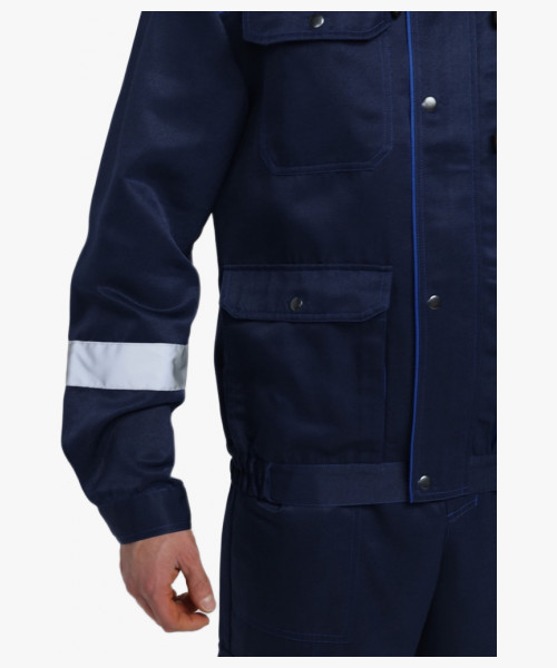 Костюм Нейч-2 СОП с капюшоном К. (тк.Смесовая,210) п/к, т.синий/васильковый