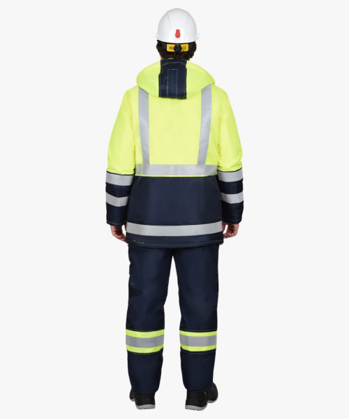 Костюм СИРИУС-ТЕРМИНАЛ зимний, куртка, п/к, синий с лимонным и СОП