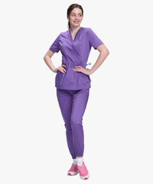 Костюм женский хирургический Модерн-004 (тк.Стрейч,120) MedLine, сиреневый