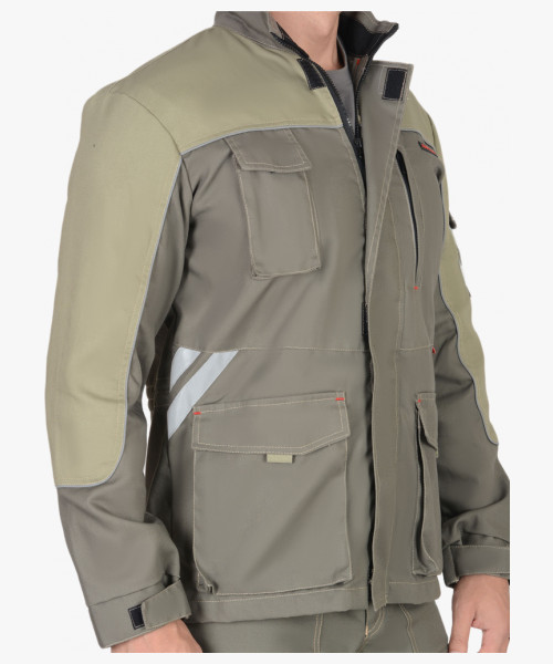 Куртка СИРИУС-ВЕСТ-ВОРК  т.оливковый со св.оливковым пл. 275 г/кв.м