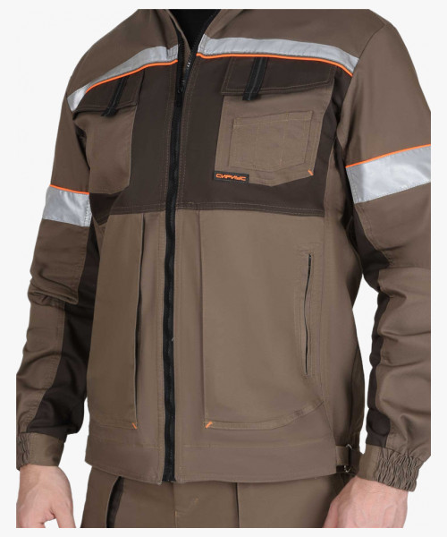 Костюм СИРИУС-РОДОС куртка, брюки, светло-коричневый с темно-коричневым