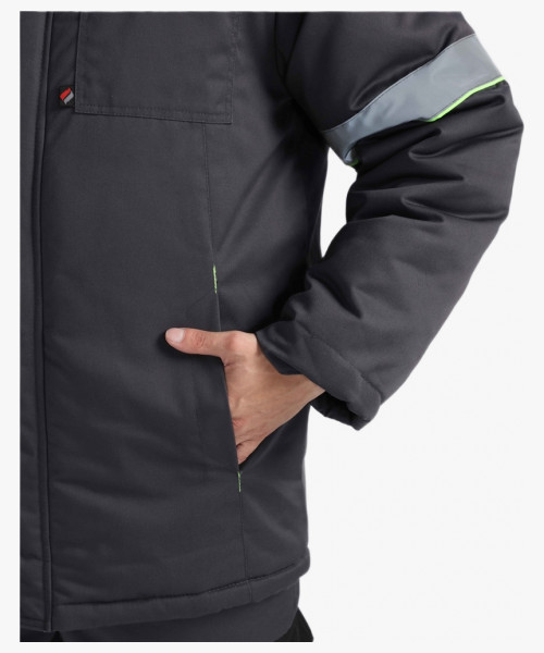 Костюм зимний Ховард (тк.Смесовая,240) п/к, т.серый/черный/лимонный