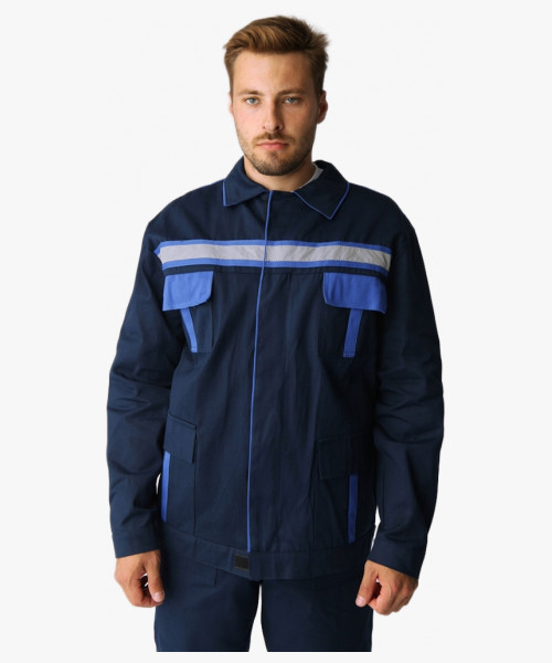 Костюм для ИТР (тк.Саржа,250) п/к, т.синий/васильковый