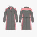 Халат женский ProfLineSpecialist (тк. Смесовая, 240), серый/розовый