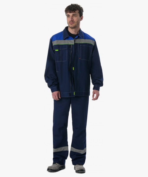 Костюм Флофт-1 СОП (тк.Смесовая,210) брюки, т.синий/васильковый