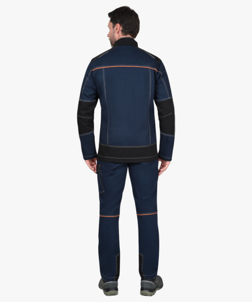 Костюм СИРИУС-ШАТЛ-РОСС куртка, полукомбинезон, синий с черным, 80% х/б, пл. 260 г/кв.м