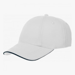 Бейсболка Canopy, белая с темно-синим кантом