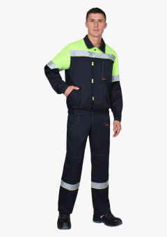 Костюм СИРИУС-ЛЕГИОНЕР куртка короткая, п/к, синий с лимонным и СОП