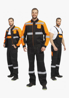 Костюм Виват-2 Премиум CH МВО (тк.Смесовая,240) п/к, черный/оранжевый