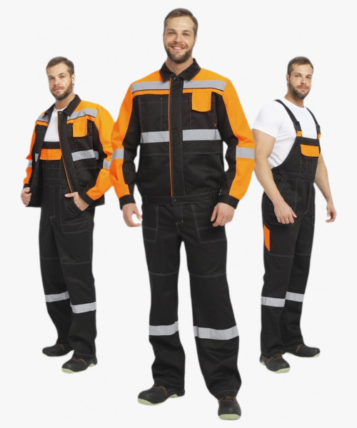 Костюм Виват-2 Премиум CH МВО (тк.Смесовая,240) п/к, черный/оранжевый