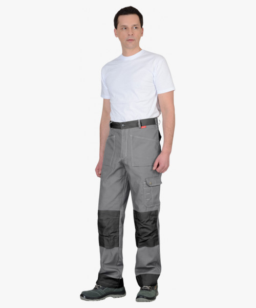 Костюм СИРИУС-ВЕСТ-ВОРК куртка, брюки ср. серый с т.серым пл. 275 г/кв.м