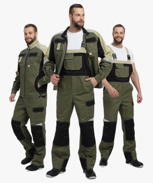 Костюм Вектрон-2 (тк.Смесовая МВО,240) п/к, хаки/черный/бежевый