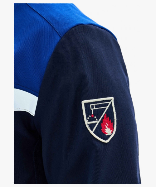 Костюм сварщика Велд-СОП 2 кл.защиты (тк.Хлопок-ОП,350) брюки, т.синий/васильковый