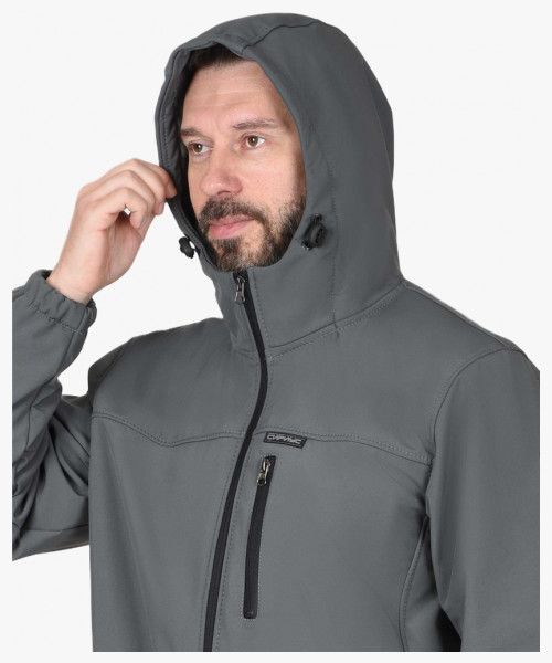 Костюм СИРИУС-АЗОВ с капюшоном серый софтшелл пл 350 г/кв.м