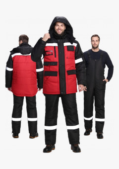 Костюм зимний Беркут СОП CH (тк.Таслан) п/к, черный/красный
