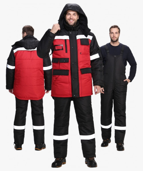 Костюм зимний Беркут СОП CH (тк.Таслан) п/к, черный/красный