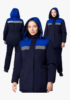 Куртка зимняя женская Кнейд СОП (тк.Смесовая,210), т.синий/васильковый