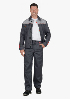 Костюм мужской СИРИУС-ФАВОРИТ куртка, брюки, т.серый со св.серым