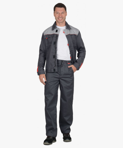 Костюм мужской СИРИУС-ФАВОРИТ куртка, брюки, т.серый со св.серым