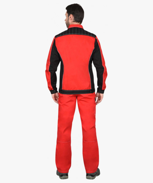 Костюм СИРИУС-ПРЕСТИЖ куртка, полукомбинезон красный с черным