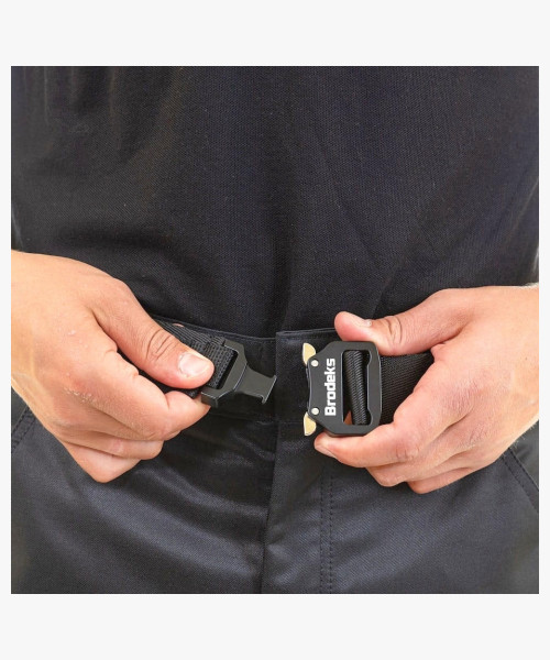 Ремень Brodeks KM102 + стрейч, цвет чёрный, длина 117 см