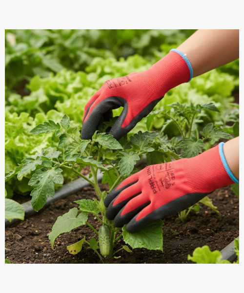 Перчатки ProfLineSpecialist нейлоновые с РЛ-покрытием, красный